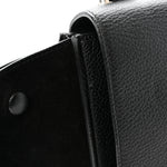 Drummed Calfskin Suede Medium Trapeze Black