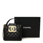 Lambskin Quilted Giant CC Shoulder Bag Black