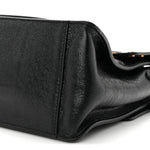 Agnello Old Shine Vitello Go Rain Small Flip Tote Black Marrone