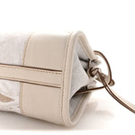 Linen Calfskin Triangle Mini Bonnie Hand Bag White