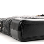 Aged Calfskin Quilted Large Gabrielle Hobo Black