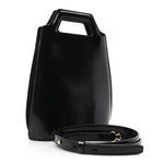 Brushed Calfskin North South Wanda Top Handle Bag Black