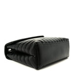 Calfskin Y Quilted Monogram Medium Loulou Chain Satchel Black