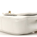 Lambskin Quilted Small Circular Handle Bag White