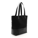 Canvas Calfskin T-Bar Shopping Bag Black