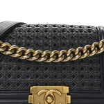 Sheepskin Braided Small Boy Reverso Flap Navy