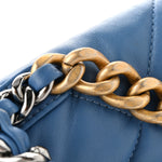 Lambskin Quilted Medium Chanel 19 Flap Blue