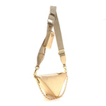 Saffiano Lux Triangle Shoulder Bag Platino