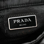 Re-Nylon Quilted Padded Flap Shoulder Bag Black