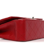 Lambskin Quilted Medium Double Flap Red
