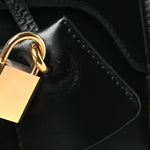 Satinated Calfskin Mini 16 Top Handle Bag Black