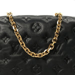 Lambskin Embossed Monogram Pochette Coussin Black