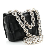 Lambskin Maxi Intreccio Padded Chain Cassette Crossbody Bag Black
