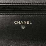 Lambskin Quilted Chanel 19 Wallet On Chain WOC Black