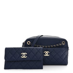 Caviar Quilted Large In & Out Camera Case Navy