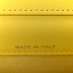 Lambskin Quilted Enamel Logo Flap Card Holder On Chain Yellow