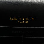 Coated Bark Calfskin Sunset Chain Wallet Black