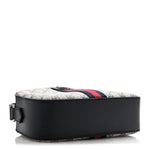 GG Supreme Monogram Textured Dollar Calfskin Web Small Ophidia Camera Bag Beige Blue