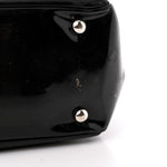 Patent Pony Hair Small Pocket Tote Black