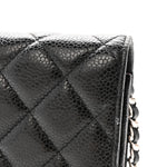Caviar Quilted Wallet on Chain WOC Black
