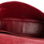 Caviar Quilted Jumbo Double Flap Dark Red
