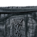 Crocodile Embossed Calfskin Monogram Medium Niki Chain Satchel Algea