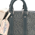 Monogram Washed Denim Keepall Bandouliere 25