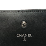 Iridescent Caviar Quilted Classic Pouch Clutch Black