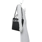 Raffia Calfskin Standard A4 Tote Bag Black