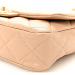 Lambskin Quilted Large CC Funky Town Flap Beige