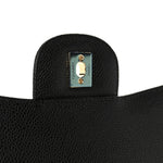 Caviar Quilted Jumbo Double Flap Black