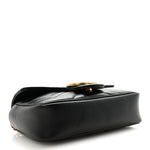 Calfskin Matelasse Super Mini GG Marmont Shoulder Bag Black