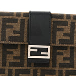 Recycled Fabric Jacquard Vitello Grace FF 1974 Baguette Belt Pouch Tobacco Moro Black