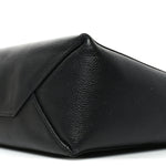 Grained Calfskin Small Vertical Cabas Black