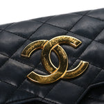 Lambskin Quilted Jumbo CC Small Single Flap Black