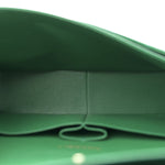 Metallic Caviar Quilted Jumbo Double Flap Green