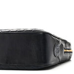 Lambskin Chevron Quilted Camera Case Navy
