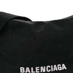 Recycled Sport Nylon Logo Embroidered Wheel Sling Bag Black White