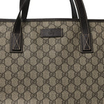 GG Supreme Monogram Medium Zippered Shopping Tote  Dark Brown
