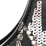 Lambskin Embellished Crystal Mini T-Bar Bag Black