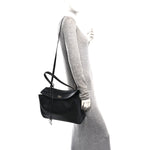 Natural Smooth Calfskin Medium Rodeo Top Handle Handbag Black