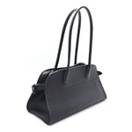 Matte Grained Calfskin Margaux Shoulder 12 Marine