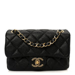 Grained Lambskin Quilted Mini Flap Black