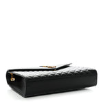 Grain De Poudre Textured Mixed Matelasse Large Triquilt Monogram Satchel Black