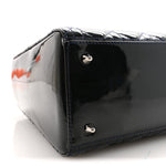 Patent Cannage Medium Lady Dior Navy Blue