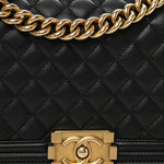 Caviar Quilted Medium Boy Flap Black