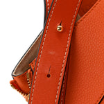 Grained Calfskin Small Hammock Shoulder Bag Apricot Orange
