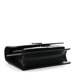 Calfskin Crocodile Embossed Monogram Sunset Chain Wallet Black