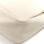 Vitello Daino Soft Medium Zippered Top Handle Bag White