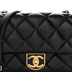 Lambskin Quilted Mini Flap Black